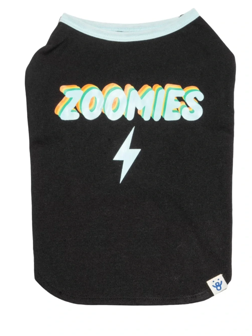 Oodles Black Retro Zoomies Graphic Dog Shirt Clothes Large